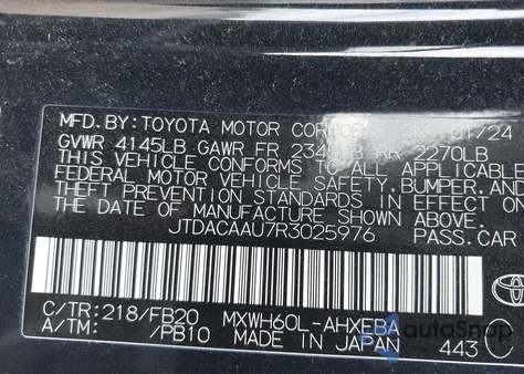 2024 Toyota Prius Le from USA, damaged, VIN JTDACAAU7R3025976
